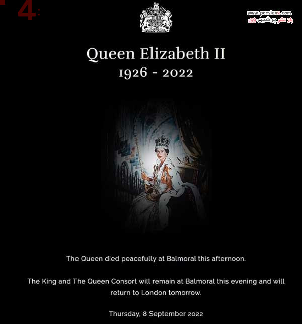 فوت ملکه انگلیس